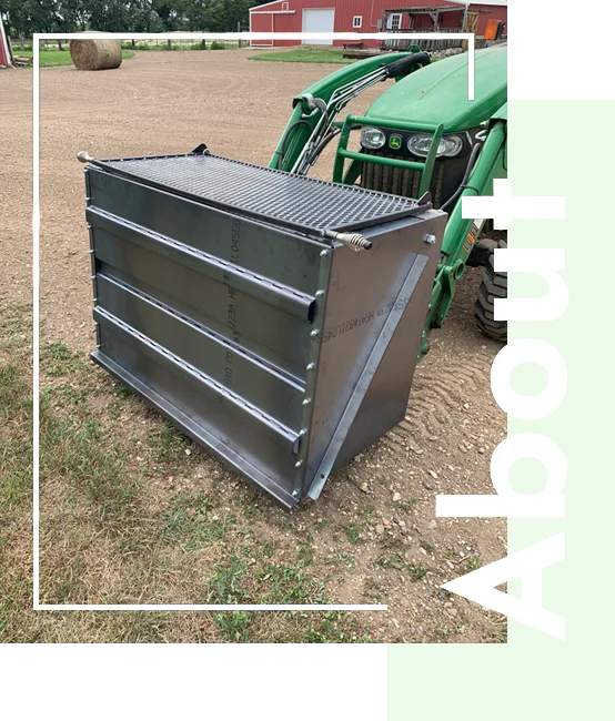 The BurnBucket mounted on a tractor